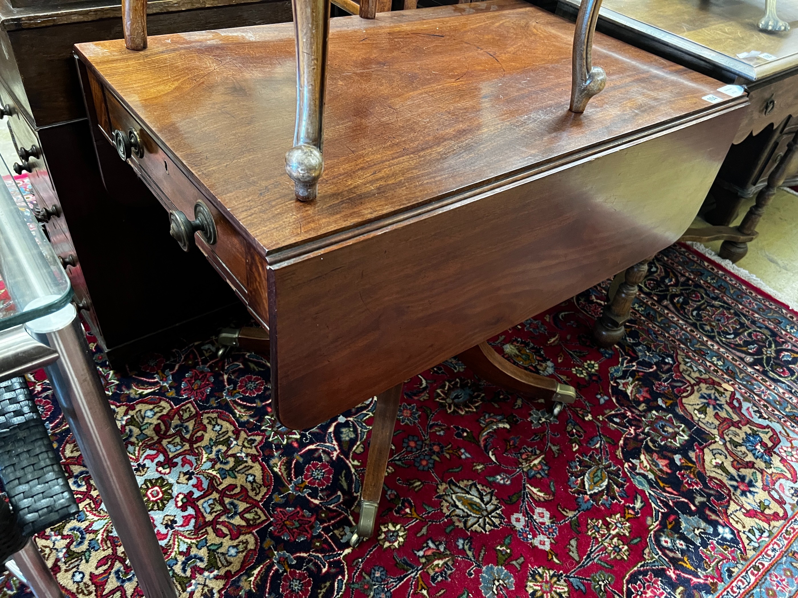 A Regency mahogany Pembroke breakfast table, width 91cm, depth 56cm, height 71cm